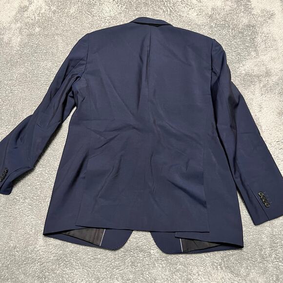 Banana Republic Jacket Mens 44R Blue Mohair Wool Blazer Marzotto 2 Button - Picture 3 of 13